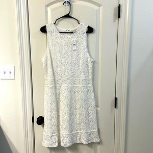 White lace dress from Loft. Size 14